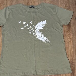 🟤SHEIN Olive Green T-Shirt